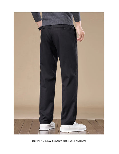 Men's Slim-Fit Straight-Leg Casual Trousers for Young and Middle-Aged Men - New Autumn Collection.