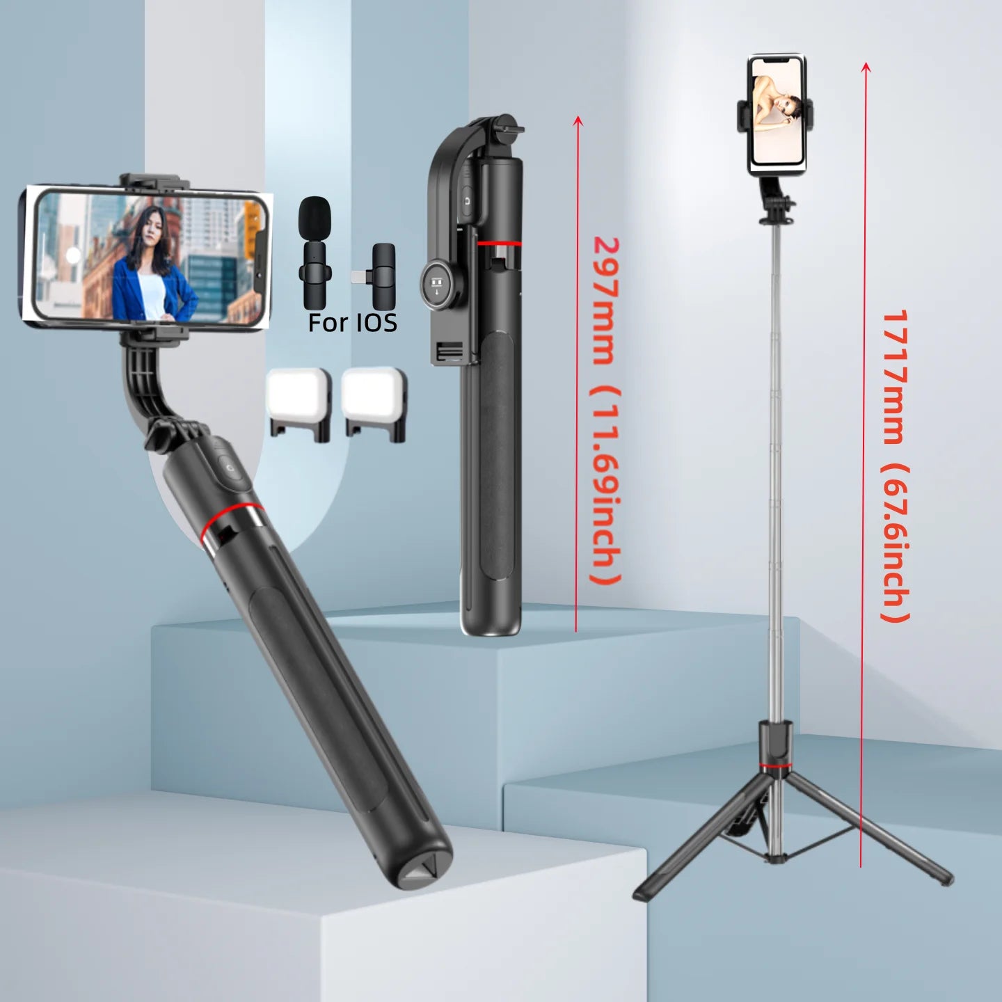 FGCLSY Selfie Stick Tripod Extendable Wireless Bluetooth Remote Portable Smartphone Tripod Stand Mount For iOS Android Phone