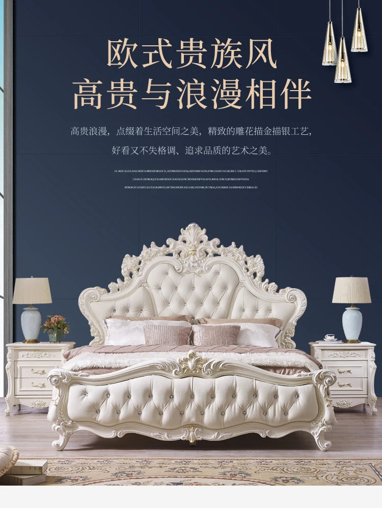 Gold Luxus gestepptes Doppelbett Holz Vintage weiche Einzelkopfteile Doppelbett Erwachsene Zuhause Camas De Dormitorio Möbel