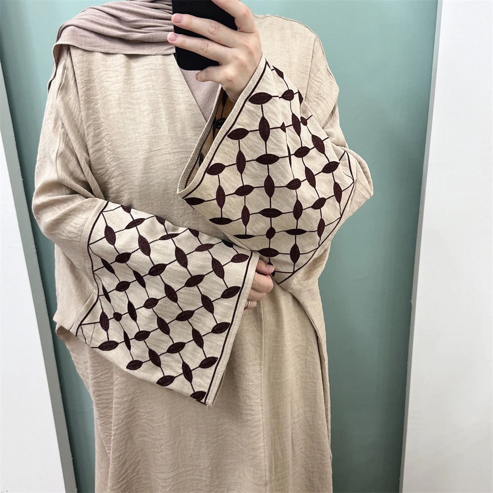 Open Muslim Kimono Abaya Dubai Elegant Kaftan Modest Dress Abayas For Women Islam Caftan Marocain Robe Arabe Femme Musulmane.