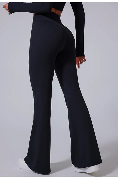 Cloud Hide Blue Sports Leggings Plus Size Long Yoga Pants Women Gym Fitness Running Flared Trousers High Waist Workout Tights