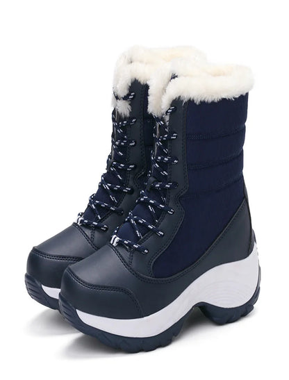 Women's Boots Lightweight Fur Boots Ankle Heels Winter Shoes Woman Fashion White Platform Botas Mujer Snow Boots Winter Footwear.