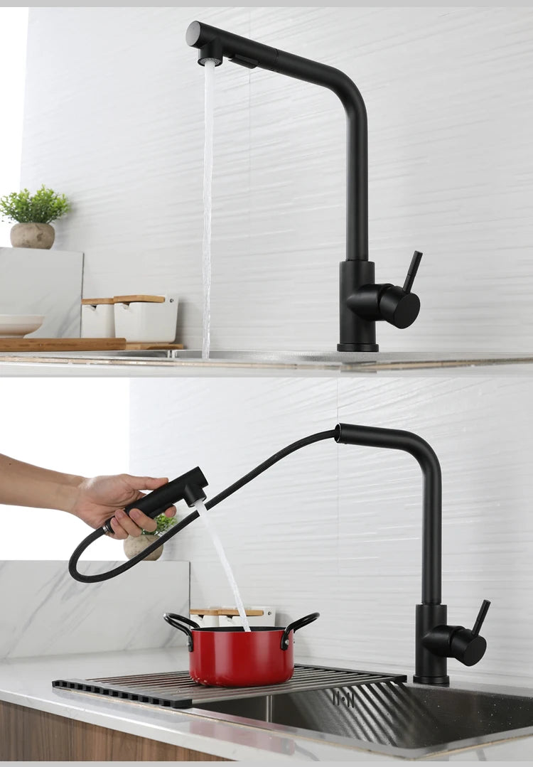 7 Word Touch on Kitchen Sink Faucets Stainless Steel Hot Cold Pull Out Kitchen Mixer Tap Brushed Nickel Touch Kitchen Faucet