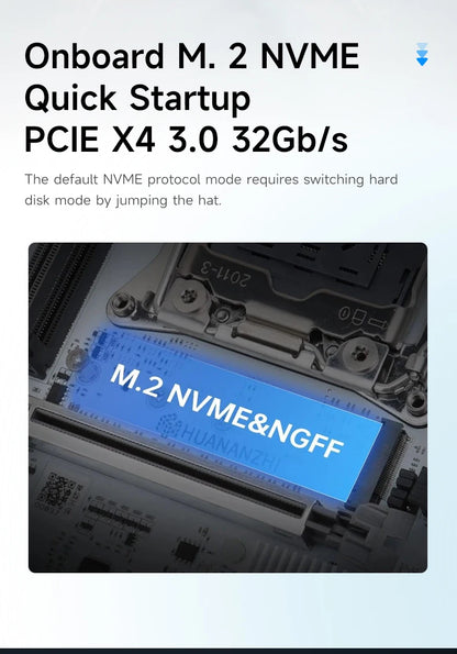 HUANANZHI X99 4MT plus LGA 2011-3 Xeon Motherboard - DDR3 Memory Support NVMe SATA for Gaming & Business Use with TPM2.0.