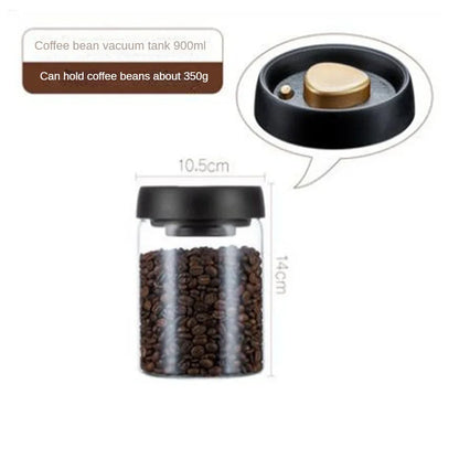 Coffee Beans Vacuum Sealed Tank Transparent Glass Food Storage Jars Household Moisture-proof Air Extraction Airtight Container.