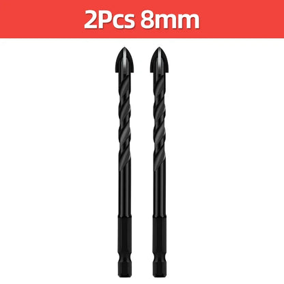 Kreuz-Sechskant-Fliesenbohrer für Glas, Beton, Keramikfliesen, Lochöffner, Tunstenkarbid, Hartmetall-Bits-Set, Werkzeuge, 3, 4, 5, 6, 8, 10, 12 mm