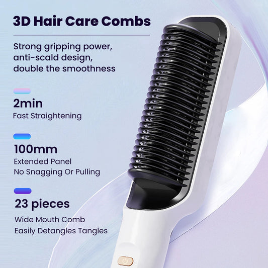 1Pcs curling and straightening dual-purpose straightener for quick heating, adjustable temperature suitable for wet and dry hair.