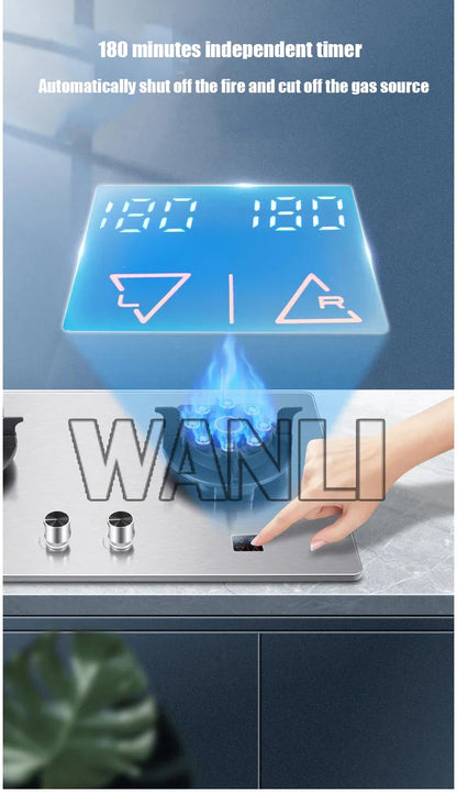 419H Embedded Stainless Steel Gas Stove/  4.8Kw High Firepower Household Stove/Reversible Double Stove Magic Dish Stove.