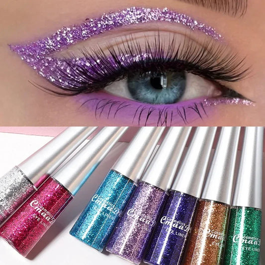Glitter Liquid Eyeliner Pen Pearlescent Sequins Diamond Bright Shining Eyeliner Waterproof Lasting Eyeshadow Women Cosmetics 1pc.