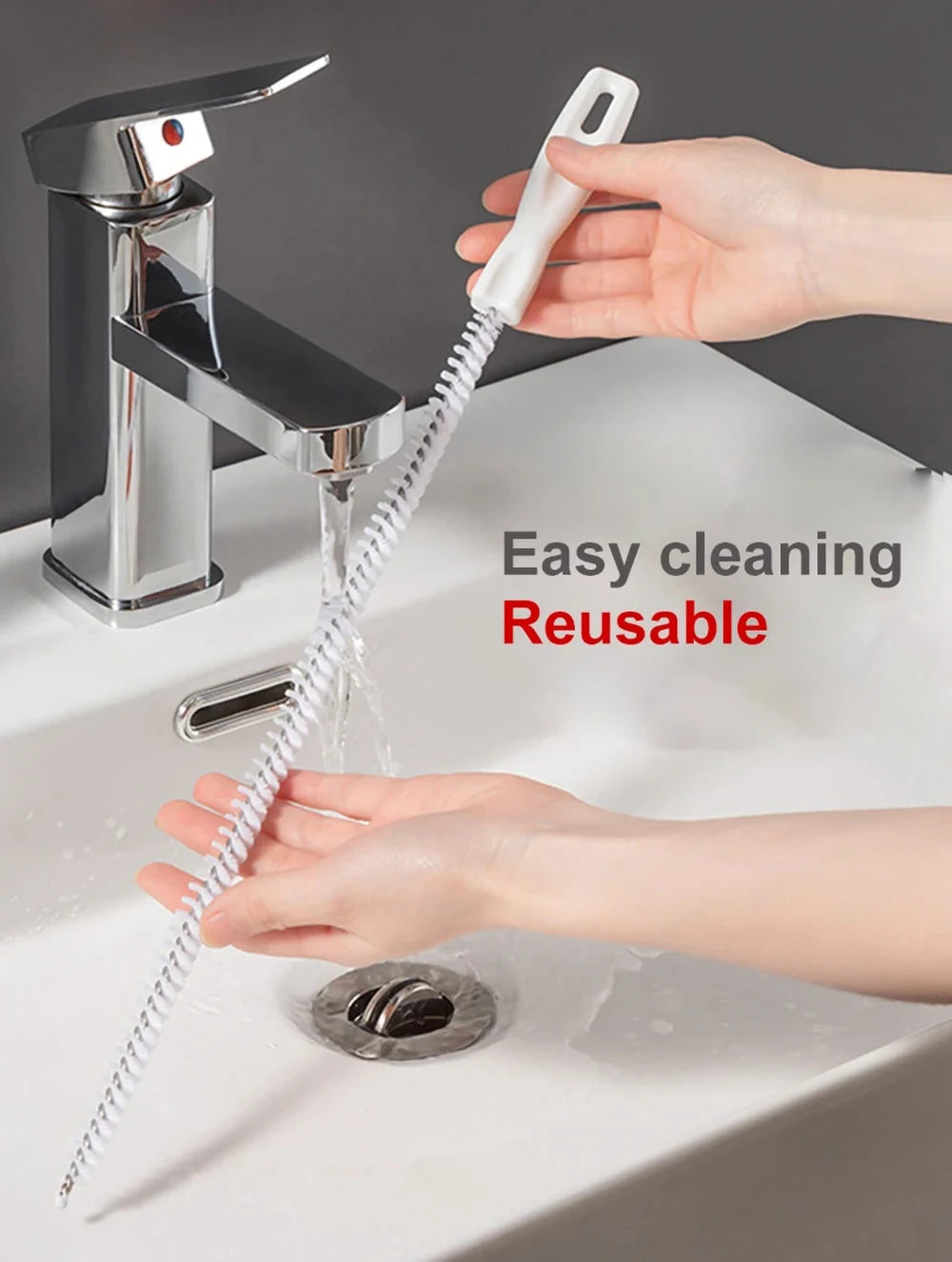 Pipe Dredging Brush Bathroom Hair Sewer Sink Cleaning Brush Drain Cleaner Flexible Cleaner Clog Plug Hole Remover Tool.