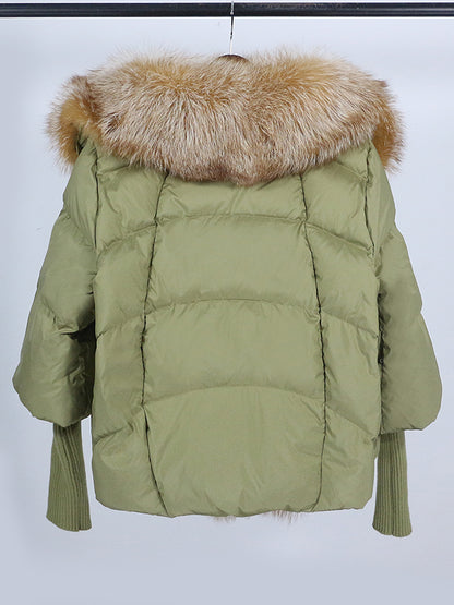 Lose Natürliche Echt Fox Pelz Kragen Mantel Dicke Neue Europäische Mode Weiße Ente Unten Jacke Winter Frauen Warme Luxus Oberbekleidung