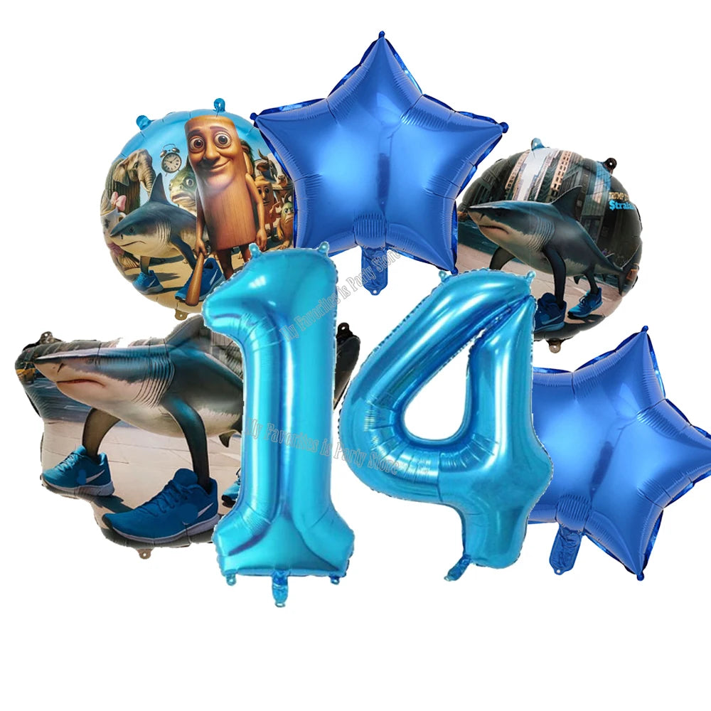 Italienisches Brainrot-Ballon-Set, Babyparty-Party-Ballon, Tralalero Tralala TungTungTungSahur-Luftballons, Dekoration, fotografische Requisite