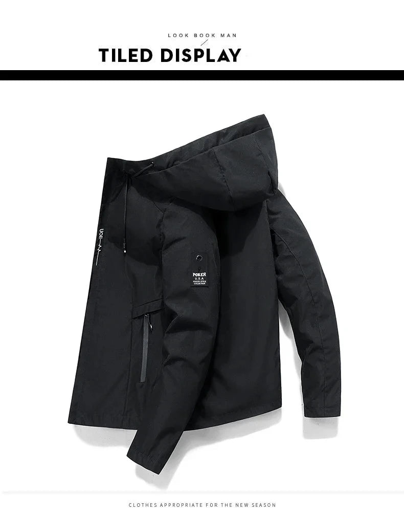 The new hooded windbreaker and high-quality men's casual jacket from the mountaineering sports men's brand in 2025.