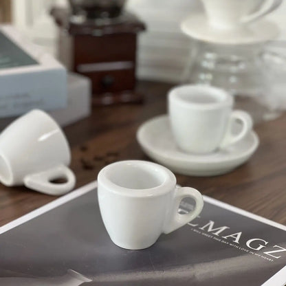60ml White Espresso Italian Coffee Concentration Cup 9mm Thickened Cup Wall Cup Saucer Ceramic Coffee Cups Set Competition Cup.