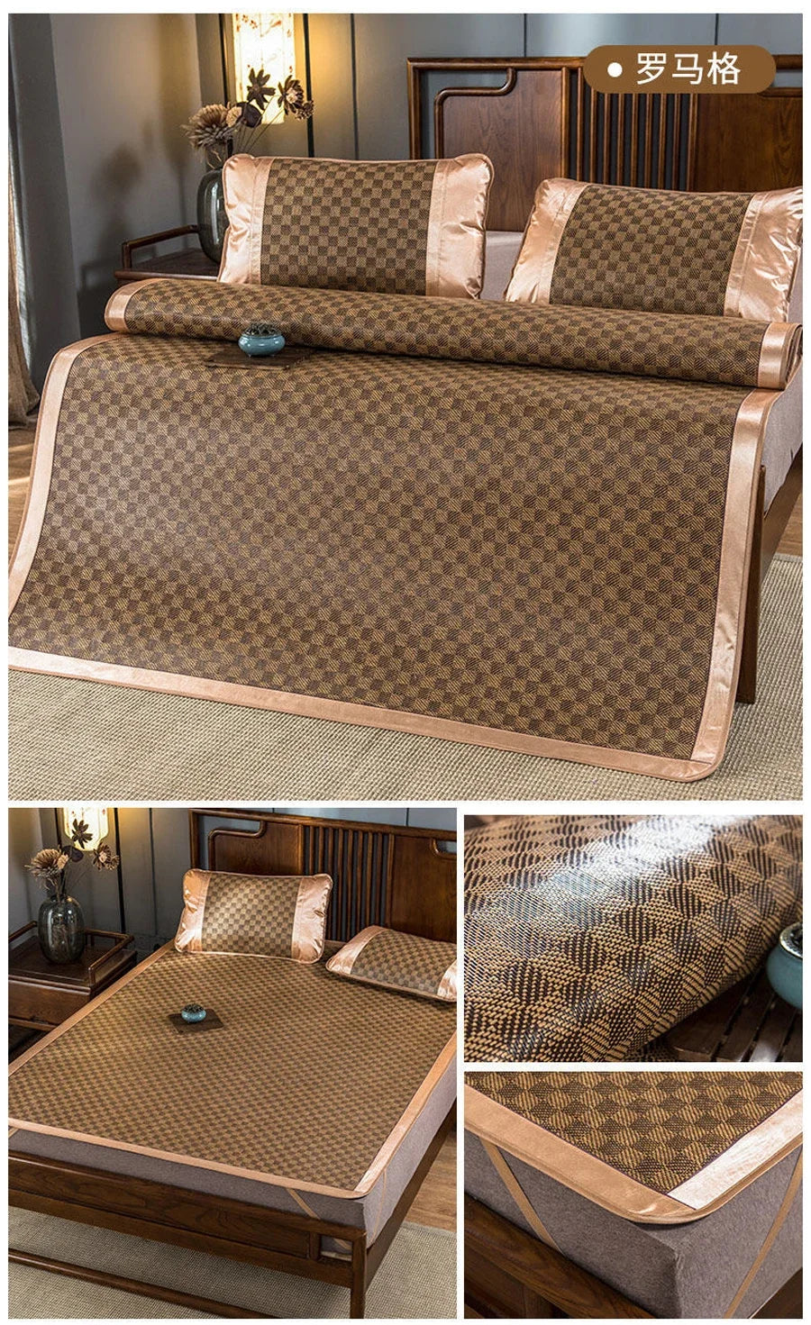 WASART Summer bamboo rattan mat adult children cool sleeping mat sheet 90/150/180cm portable foldable double bed protection pad.