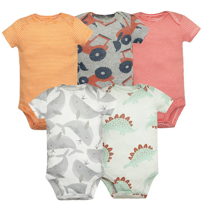 5 stück Unisex Baby Bodys Mode Körper Anzüge Kurzarm Neugeborenen Overall Cartoon Baby Junge Mädchen Kleidung Set Sommer.