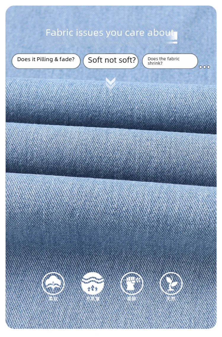 Light Blue American Retro Jeans Men Soft Loose Straight Cylinder High Street Workwear Casual Loose Legs Pants.