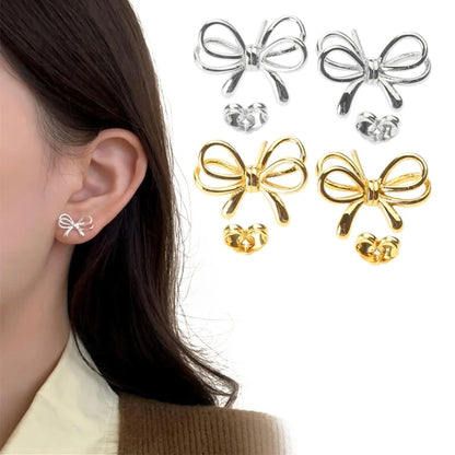 Bowknot Studs Earrings Ear Piercing Jewelry Accessory Stylish Bow Ear Pendant Jewelry for Fashion Enthusiasts.