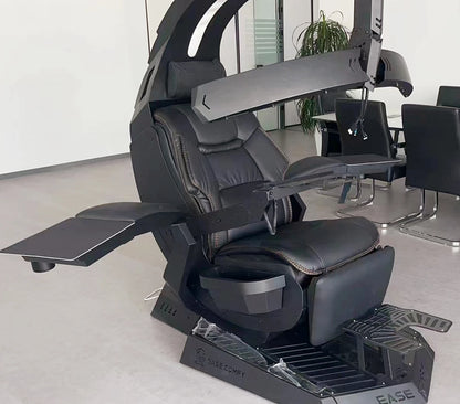 Manticore Zero Gravity Liegestuhl aus echtem Leder, Cockpit-Option, Memory-Schaum mit Massageunterstützung, mehrere Monitore