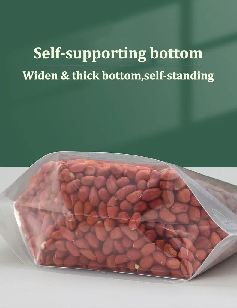 5Pcs Grains Sealed Bag Cereal Containers Moisture-Proof And Insect-Proof Transparent Food Grade Storage Bag Kitchen Organizer.