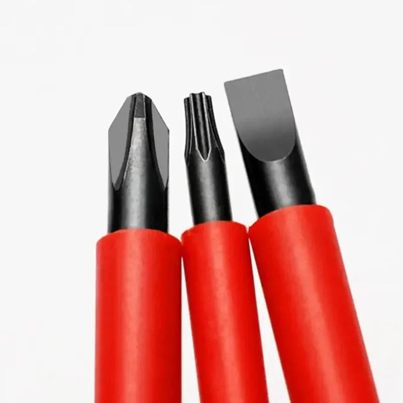 Elektriker-Reparatur-Werkzeug-Set, 15-teilig, 1000 V, austauschbares, isoliertes Schraubendreher-Set mit magnetischen Schlitz-Phillips-Pozidriv-Torx-Bits