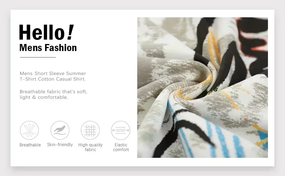 Heavy American street cotton printed men's T-shirt summer new loose couple top short sleeve men's and women's trendy brand.