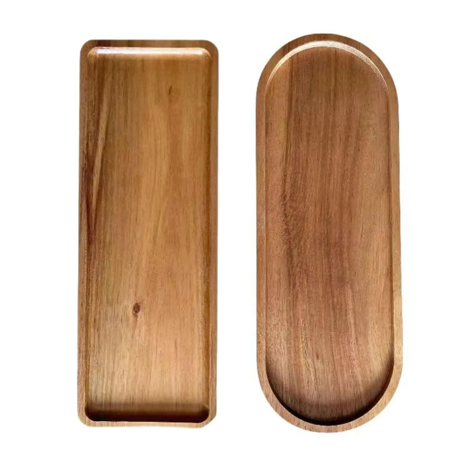 Wooden Plate Wooden Tray,Counter Organizer Modern Appetizers Tray Food Tray Snack Plate for Home Centerpiece Bathroom Kitchen.