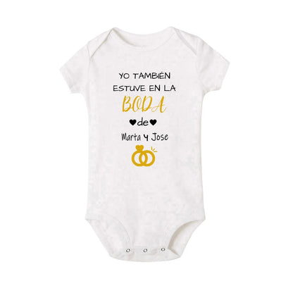 Personalisierter Baby-Body „I Also Attended The Wedding“, individueller Name, Baby-Overall, Hochzeit, Kleinkind, Kleinkind, Junge, Mädchen, Strampler, Outfits