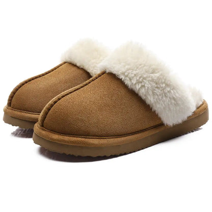 Evshine Women Plush Cotton Slippers Winter Indoor Warm Soft House Slipper Comfort Memory Foam Slides Outdoor Fur Fuzzy Flat Shoe