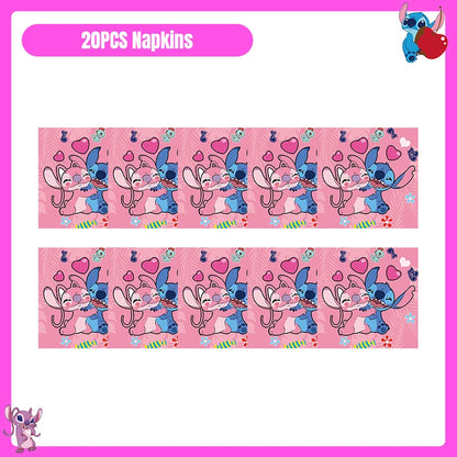 Disney Lilo und Stitch Party Dekoration Geschirr rosa Stitch alles Gute zum Geburtstag Party Thema liefert Ballon Hintergrund Tasse Teller