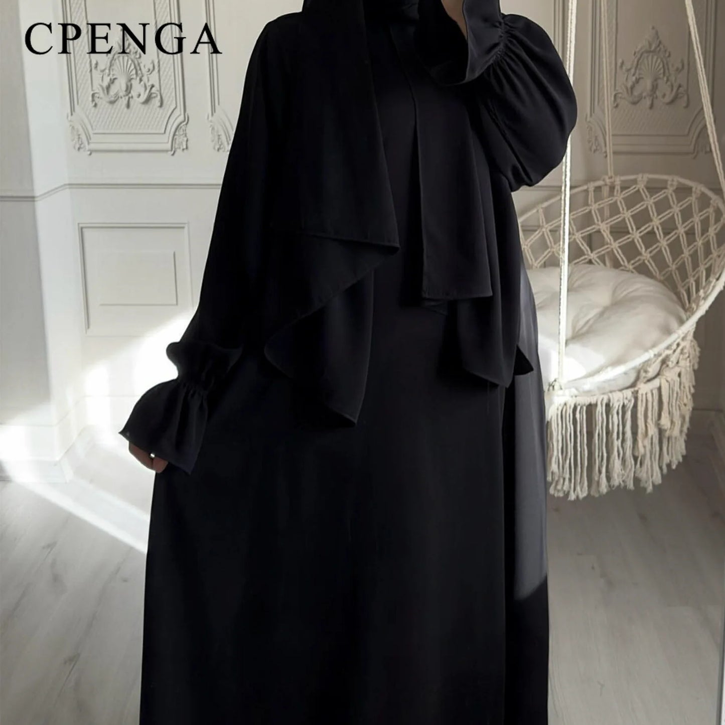 2024 Spring Muslim Modest Dress for Women Eid Arabic Femme Hijab Abaya Dubai 2 Pieces Islamic Long Sleeve Turkey Robe clothing.