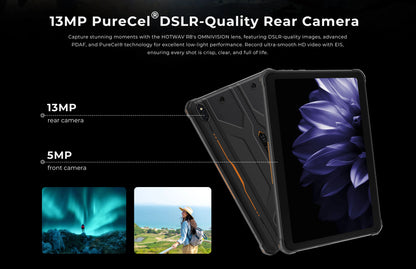 HOTWAV R8 Rugged Tablet 10.1'' HD+ Display 10800mAh Massive Battery Pad Android 14 OS Octa-core 4GB 128GB Tablet PC Global