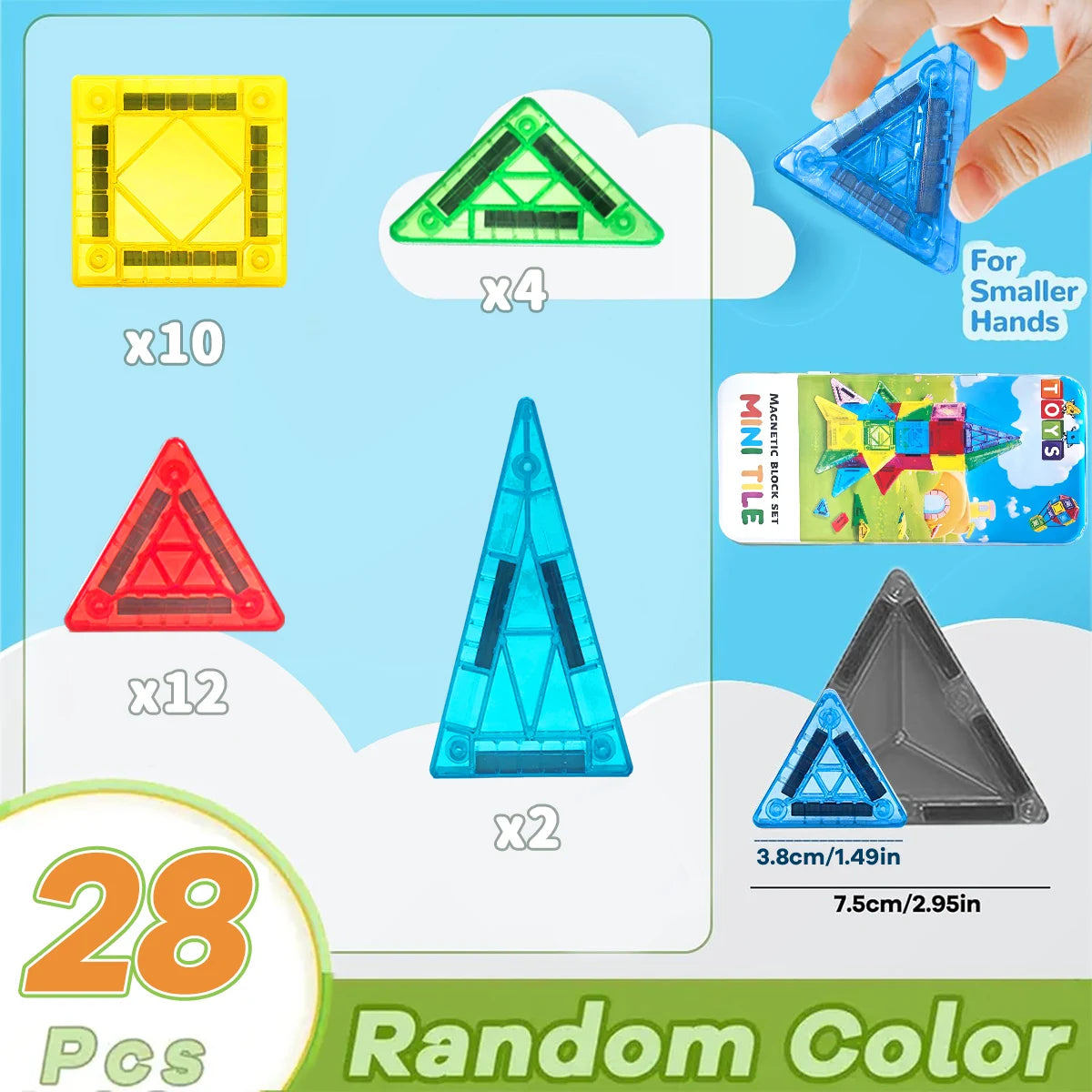 DIY Magnetic Blocks Construction Set Mini 3D Magnetic Blocks Montessori Educational Toys For Kids Gifts 28/36/43PCS.