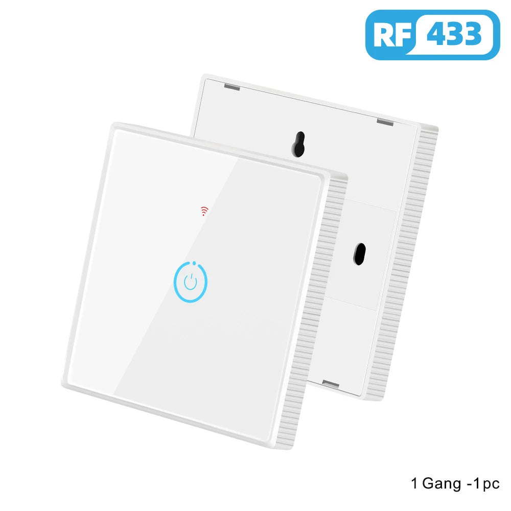 1/2/3 Gang RF433Mhz Wireless Touch Schalter RF Sender Push Button Fernbedienung für Home Led-leuchten Glas panel Wand Schalter