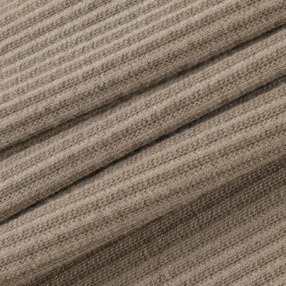 Beige Ribbed Knit Leggings Women High Waist Cotton Fitness Basic Pants Casual Spring New All-Match Female Skinny Leggings