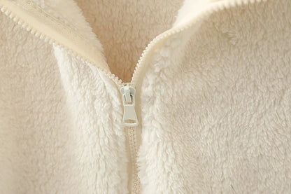 Damen-Fleecemantel, Winter, warm, verdickte Jacke, beidseitig zu tragen, doppelseitige Samt-Korallen-Fleece-Mäntel, Polar-Fleece-Jacken
