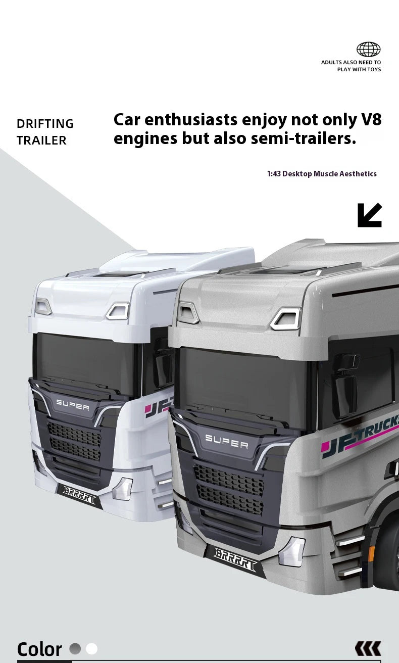 1/43 Mini RC Car Remote Control Trailer Truck Drift Desktop Toy Indoor Racing Vehicle Toys for Boys Kids Christmas Gifts.