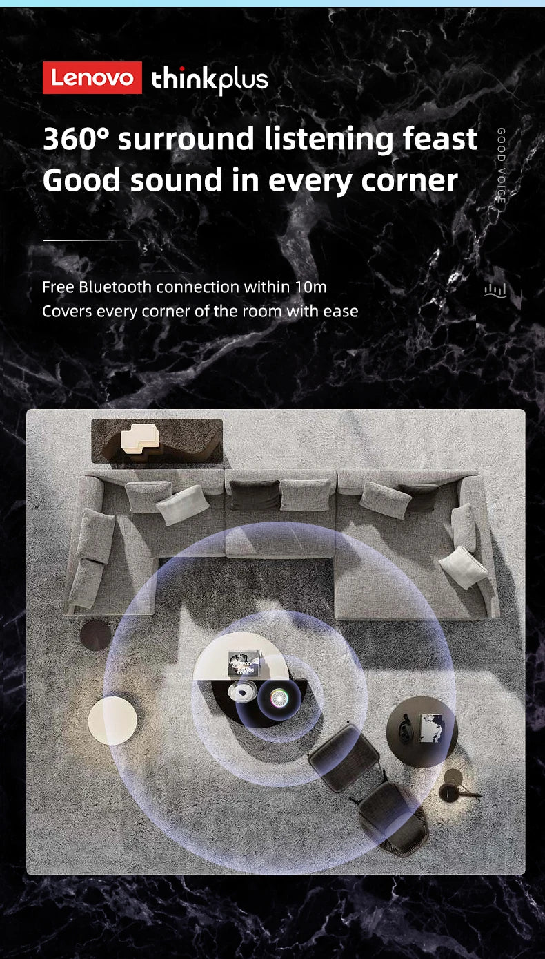 Original Lenovo K3 Plus Wireless Bluetooth Speaker Portable Music Player Cool RGB SoundBox Low Latency HiFi Stereo Loudspeaker.