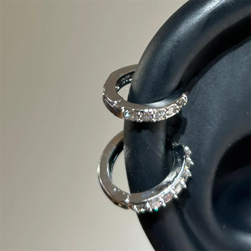 1 PCS Thorn Love Heart Water Droplet Zircon Ear Bone Nail 316L Medical Titanium Steel Earrings for Women Y2K Punk Jewelry.