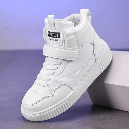 autumn boys sneaker high top children shoes luxury leather basketball shoes kids PU tennis sports shoes for boy size 28-39.