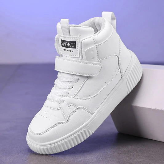 autumn boys sneaker high top children shoes luxury leather basketball shoes kids PU tennis sports shoes for boy size 28-39.