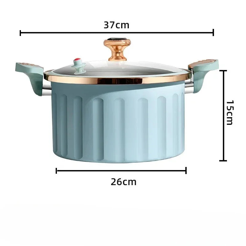 Micro Pressure Cooker Household Large Capacity cooking Pot with Double Ear Non-stick Multi-function Soup Pot Pressure Cooking.
