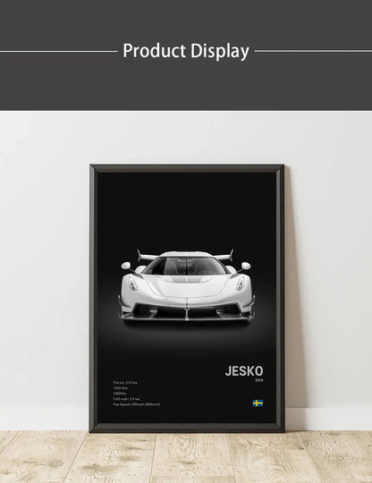 Famous Cars JESKO Canvas Wall Art Print Poster AGERA RS Decorative Mural Modern Home Decor Birthday Gift Unframed.