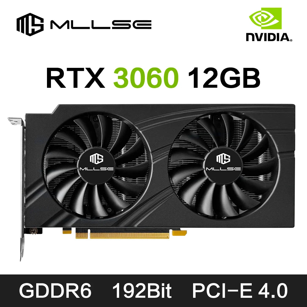 MLLSE RTX 3060 12GB Graphics Card GDDR6 192Bit PCI Express 4.0 ×16 8Pin NVIDIA GPU Rtx 3060 Gaming Video Card Placa De Video.