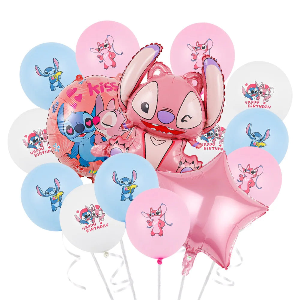 Disney Stitch Luftballons Partyzubehör Kinder Cartoon Lilo Stitch Thema Winkelballon Alles Gute zum Geburtstag Dekoration für Babyparty.