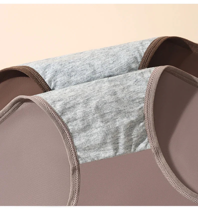 High Waist Period Underwear for Women | Cotton Leak Proof Panties | Anti-Overnight Flow | Plus Size M-4XL (Black/Beige).