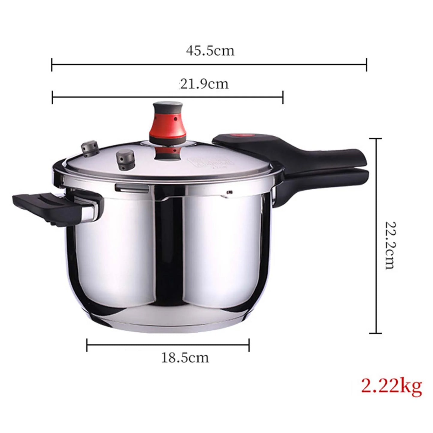 4L/5L/6L 304 Stainless Steel Pressure Cooker Thickened Household Gas Induction Cooking Universal Explosion-proof Pressure Cooker.
