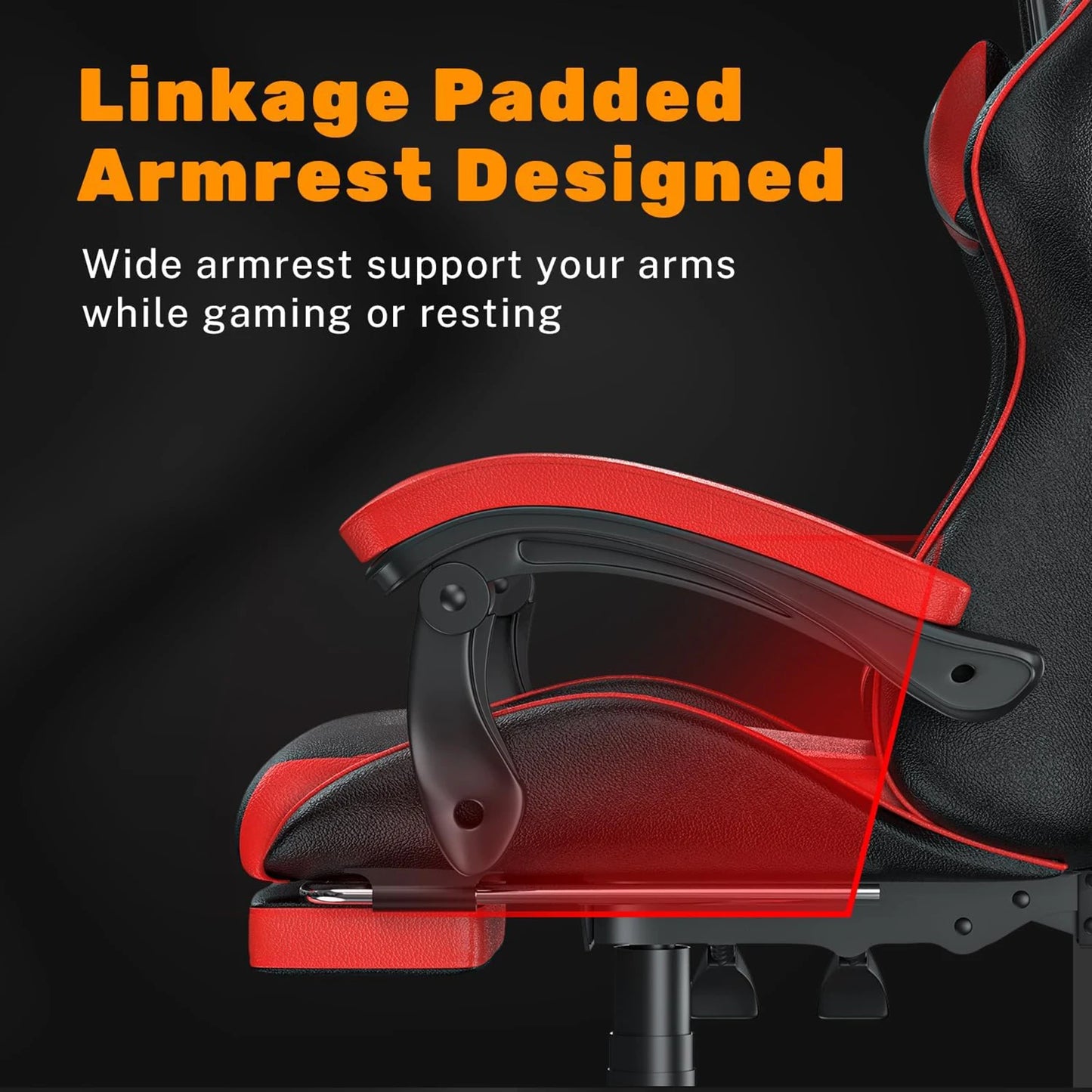 Gaming-Stuhl mit Fußstütze, ergonomischer Gaming-Stuhl mit Lendenkissen, Kopfstütze, Gaming-Stuhl, höhenverstellbarer Computerstuhl