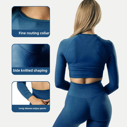 Seamless Long Sleeve Sports T-Shirt Slimming Outerwear For Fitness Running Yoga Summer Wear High Quality Top For Men And Women.