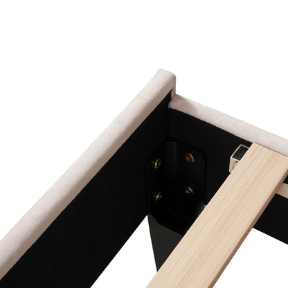 Rosahqnda Kinderbett Einzelbett Polsterbett 90x200cm Blumenkopfteil und Lattenrost aus Stoff für Mädchen ohne Matratze